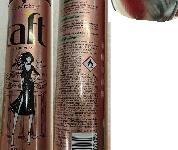 Nebezpečný výrobek: Schwarzkopf taft HAIRSPRAY, BERLIN, Wavy Volume, opulent volume, EXTRA STRONG 3