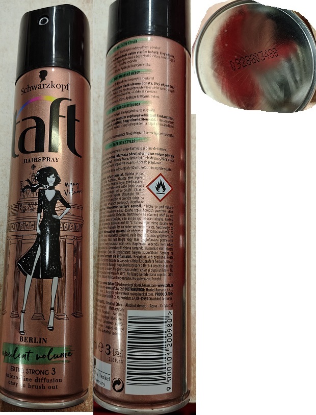 Lak na vlasy, Schwarzkopf taft HAIRSPRAY, BERLIN, Wavy Volume, opulent volume, EXTRA STRONG 3