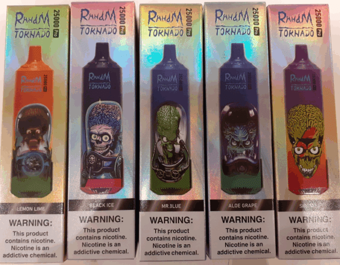 Nebezpečný výrobek: Jednorázová elektronická cigareta zn. RHHdM TORNADO 25000 PUFFS, NICOTINE 5 %, 25 ml