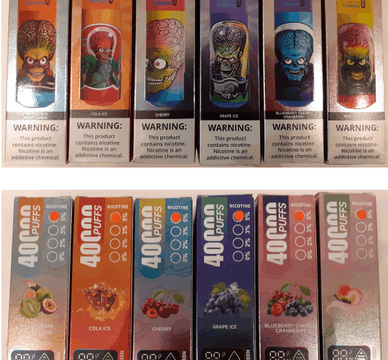 Nebezpečný výrobek: Jednorázová elektronická cigareta zn. RUNFREE TORNADO 40000 PUFFS, NICOTINE 5 %, 35 ml