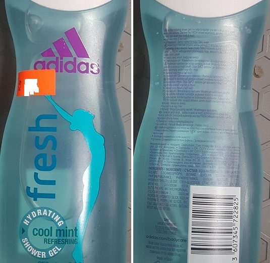 NEBEZPEČNÝ VÝROBEK: ADIDAS FRESH, HYDRATING SHOWER GEL, COOL MINT REFRESHING