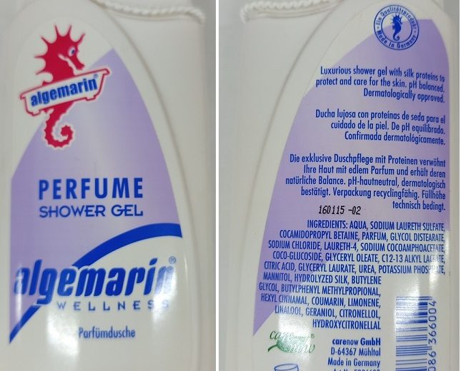 NEBEZPEČNÝ VÝROBEK: sprchový gel algemarin® WELLNESS