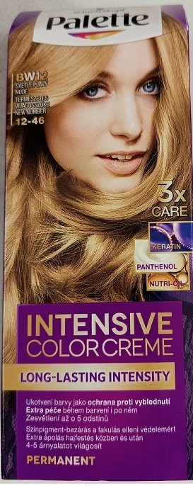 Nebezpečný výrobek: Barva na vlasy Schwarzkopf, Palette, INTENSIVE COLOR CREME, LONG-LASTING INTENSITY, BW12 SVĚTLE PLAVÝ NUDE 12-46