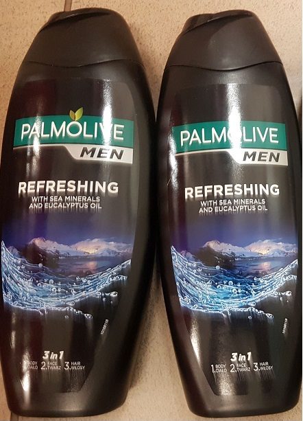 Nebezpečný výrobek: Sprchový krém PALMOLIVE MEN, REFRESHING, WITH SEA MINERALS AND EUCALYPTUS OIL, 3 in 1