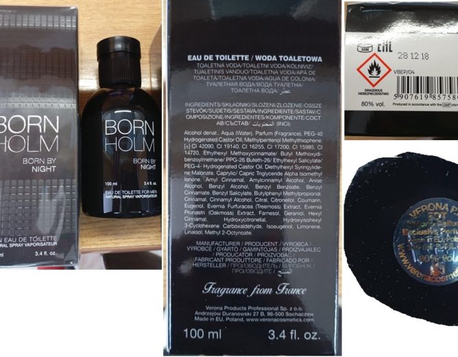 Nebezpečný výrobek: BORN HOLM, BORN BY NIGHT, MEN EAU DE TOILETTE