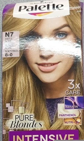Nebezpečný výrobek: Schwarzkopf, Palette, INTENSIVE COLOR CREME, LONG-LASTING BLONDES, PURE Blondes, N7 SVĚTLE PLAVÝ, 8-0