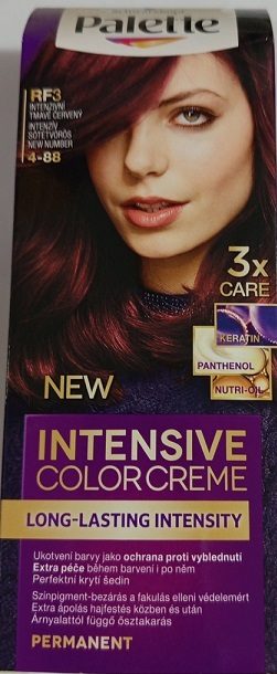 Nebezpečný výrobek: Schwarzkopf, Palette, INTENSIVE COLOR CREME, LONG-LASTING INTENSITY, RF3 INTENZIVNÍ TMAVĚ ČERVENÝ 4-88