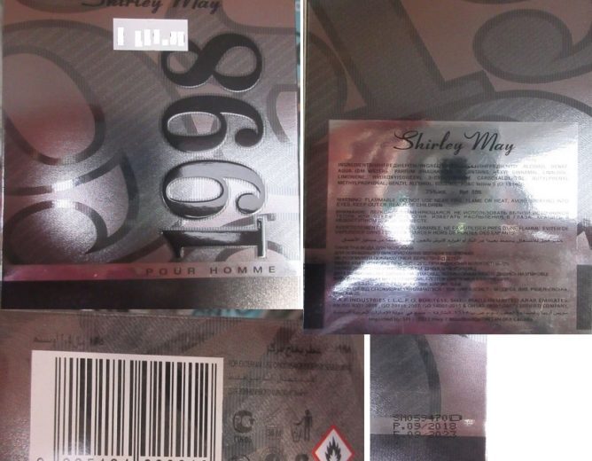 Nebezpečný výrobek: Shirley May, 1998, POUR HOMME, EAU DE TOILETTE