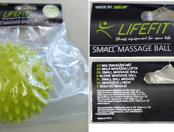 Nebezpečný výrobek: LIFEFIT®, SMALL MASSAGE BALL, 100 MM