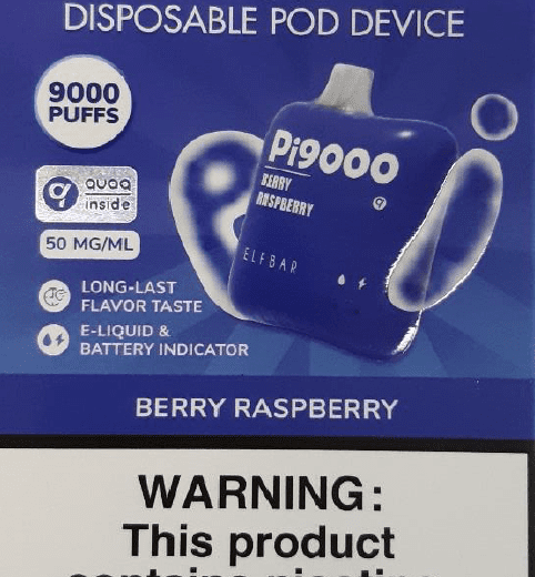 Nebezpečný výrobek: Jednorázová elektronická cigareta zn. ELFBAR Pi9000 Disposable Pod Device, 9000 puffs, Berry Raspberry, 19 ml, 50 mg/ml nikotinu