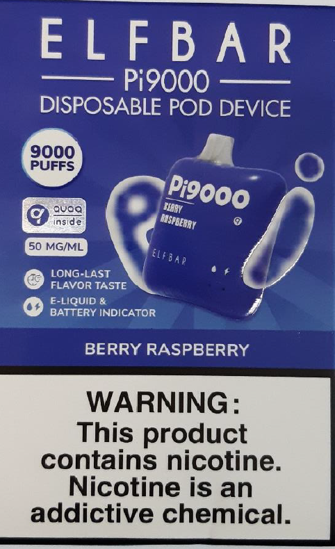 Jednorázová elektronická cigareta zn. ELFBAR, 9000 puffs, Berry Raspberry