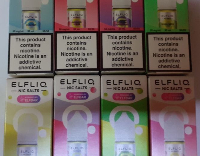 náhradní náplň do elektronické cigaretyELFLIQ nic salts, Powered by ELFBAR, e-liquid, různé příchutě