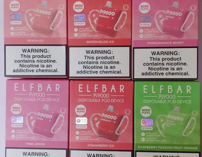 Nebezpečný výrobek: jednorázová el. cigareta ELFBAR Pi9000, disposable pod device, různé příchutě