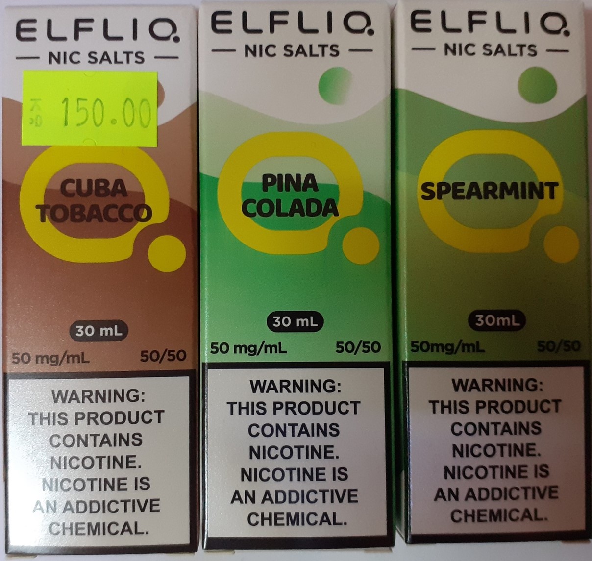 náplň do elektronické cigarety ELFLIQ, nic salts, e-liquid, různé příchutě 50 mg/ml, 30 ml, 50/50