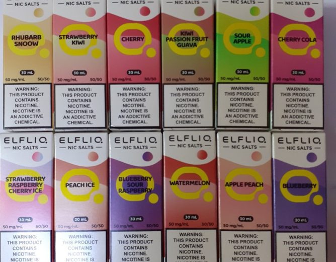náhradní náplň do elektronické cigarety ELFLIQ, nic salts, e-liquid, různé příchutě