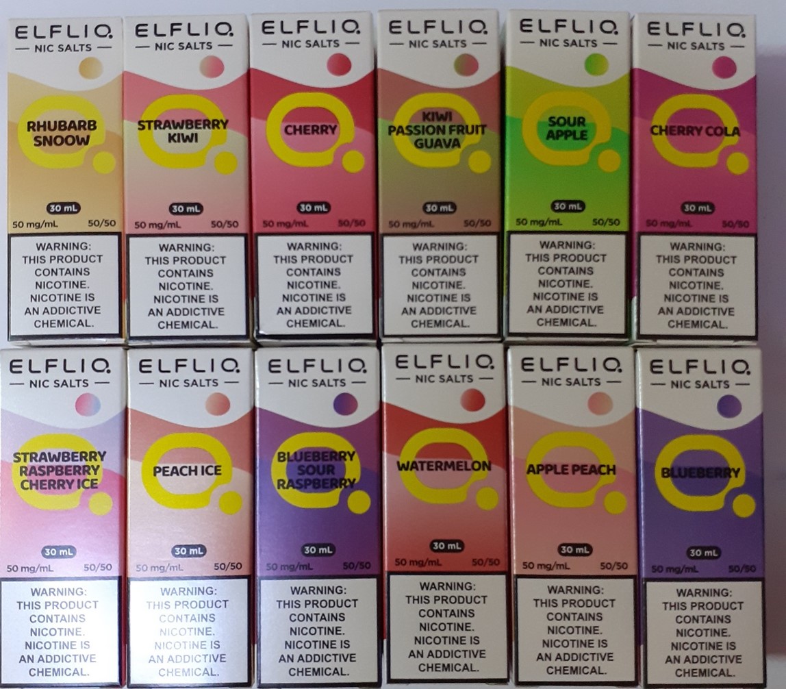 náhradní náplň do elektronické cigarety ELFLIQ, nic salts, e-liquid, různé příchutě