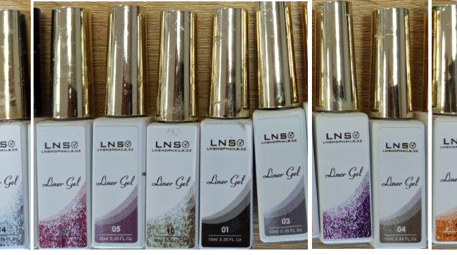 Nebezpečný výrobek: LNS, Liner Gel, LNSHOPNAILS.CZ, 10 ml, 01, 03, 04, 05, 14, 15, 16, 18, 19