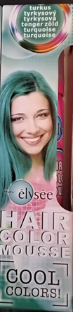 Nebezpečný výrobek: Wats élysée, HAIR COLOR MOUSE, COOL COLORS! barevné pěnové tužidlo, tyrkysový 78, mahagon 46