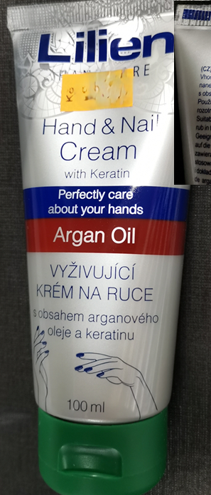 Nebezpečný výrobek: Lilien, HAND CARE, Hand & Nail Cream, Argan Oil, VYŽIVUJÍCÍ KRÉM NA RUCE