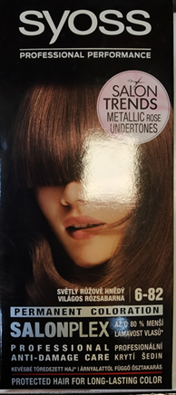 Nebezpečný výrobek: SyOSS, PROFESSIONAL PERFORMANCE, PERMANENT COLORATION, SALONPLEX, 6-82 SVĚTLÝ RŮŽOVĚ HNĚDÝ