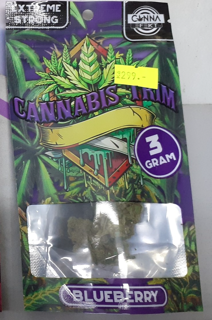 Bylinný výrobek určený ke kouřenízn. CANNABIS TRIM, BLUEBERRY, CANNA EFEKT, extreme strong, 3 g