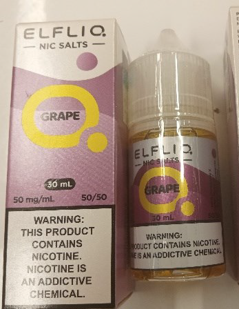 Náhradní náplň do elektronické cigaretyELFLIQ, nic salts, e-liquid, příchutě: grape, pink lemonade, watermelon cherry – green