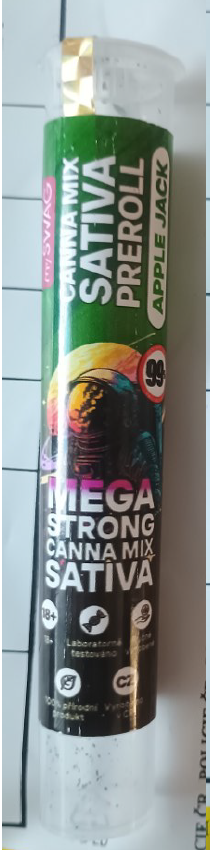 Nebezpečný výrobek: bylinný výrobek určený ke kouření Předbalený kuřácký výrobek „Joint“ zn. my SWAG, CANNA MIX SATIVA PREROLL Apple JACK, I´m legal cannabis