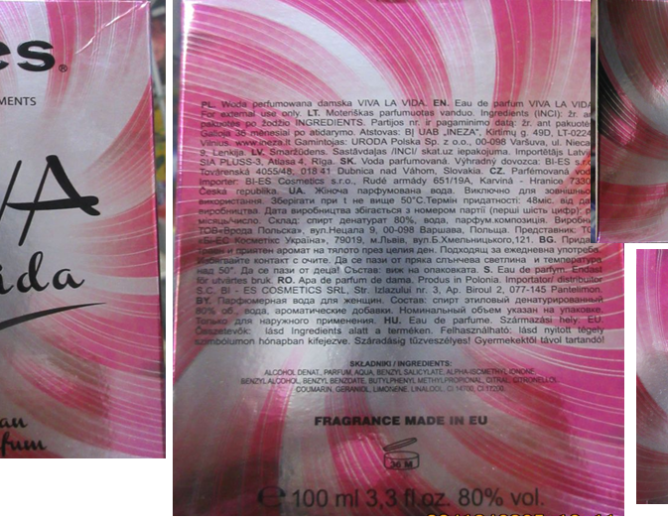 Nebezpečný výrobek: Bi•es® VIVA la vida, For woman eau de parfum