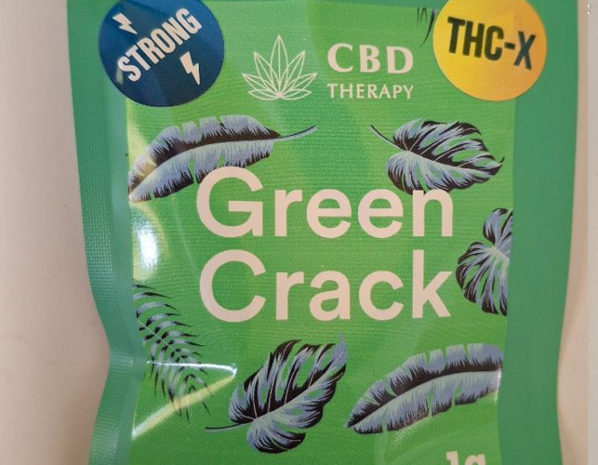 Bylinný výrobek určený ke kouření zn. CBD THERAPY Green Crack THC-X, STRONG, 1 g
