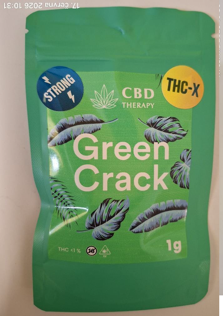 Bylinný výrobek určený ke kouření zn. CBD THERAPY Green Crack THC-X, STRONG, 1 g