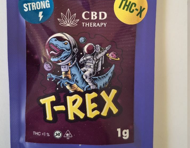 Bylinný výrobek určený ke kouření zn. CBD THERAPY T-REX THC-X, STRONG, 1 g