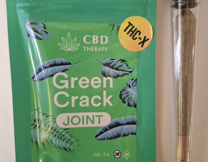 Bylinný výrobek určený ke kouření zn. CBD THERAPY Green Crack JOINT THC-X