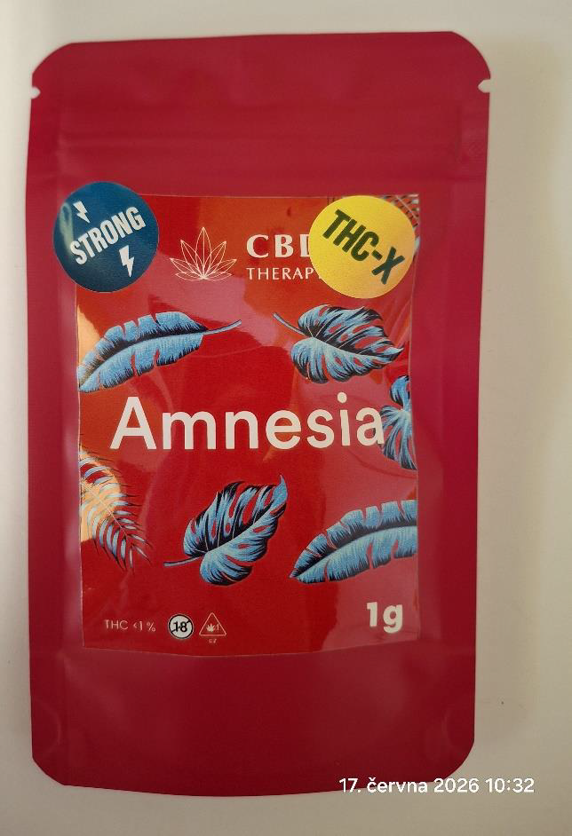 Bylinný výrobek určený ke kouření zn. CBD THERAPY Amnesia THC-X, STRONG, 1 g