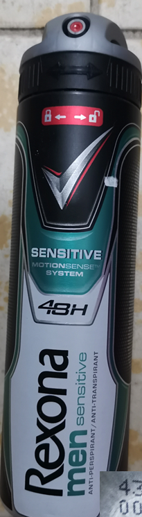 Rexona men sensitive, ANTI-PERSPIRANT/ANTI-TRANSPIRANT, MOTIONSENSETM SYSTEM