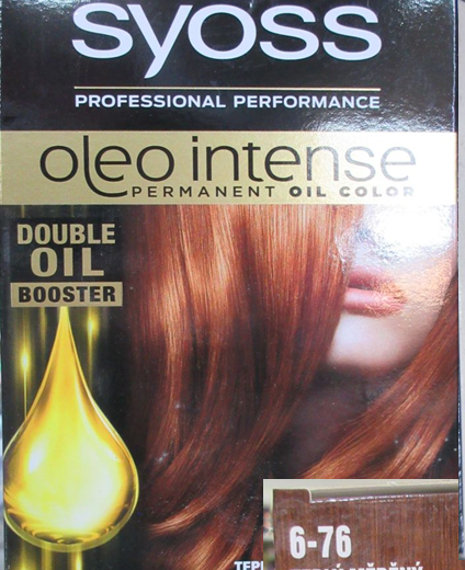 SyOSS, PROFESSIONAL PERFORMANCE, oleo intense, PERMANENT OIL COLOR, DOUBLE OIL BOOSTER, TEPLÝ MĚDĚNÝ 6-76