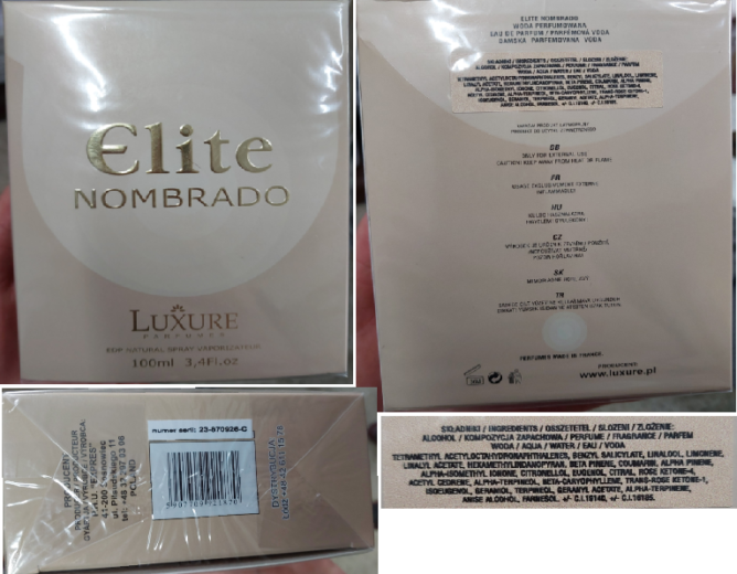 Elite NOMBRADO, LUXURE PARFUMES, EDP NATURAL SPRAY VAPORISATEUR