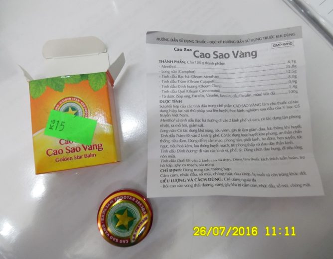 Nebezpečný výrobek – Cao Xoa, Cao Sao Vang