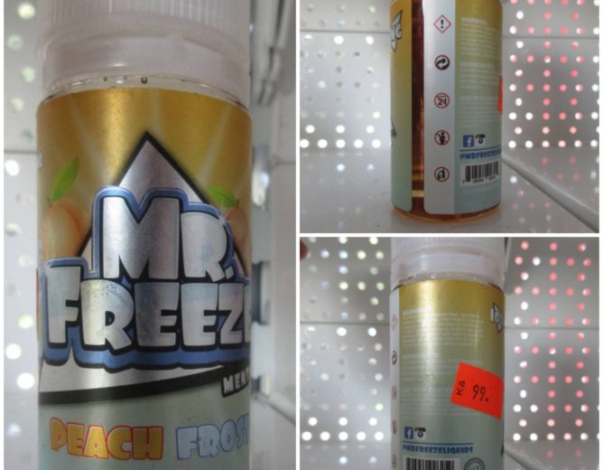 Nebezpečný výrobek – náhradní náplň elektronické cigarety MR.FREEZE MENTHOL, PEACH FROST